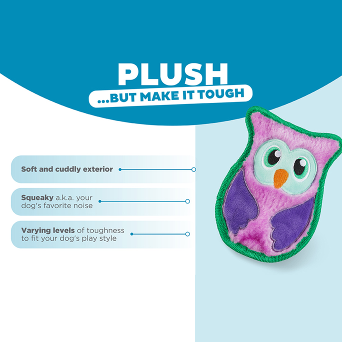 OUTWARD HOUND Durablez Owl, Lillā, XS rotaļlieta, 1 gab. - 2