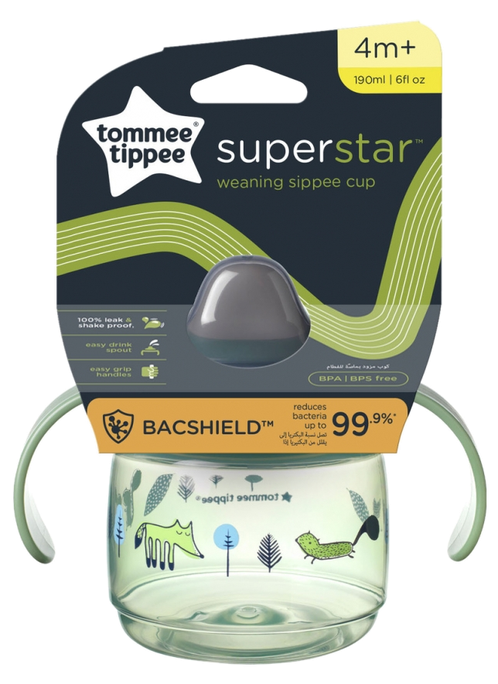 TOMMEE TIPPEE Weaning Sippee, 4m+, green mācību krūzīte, 190 ml - 1