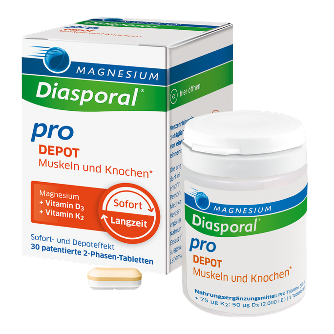 MAGNESIUM DIASPORAL Pro Depot Muskuļiem Un Kauliem tabletes, 30 gab. - 2