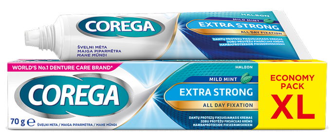 COREGA Extra Strong fiksācijas krēms zobu protēzēm, 70 g - 1