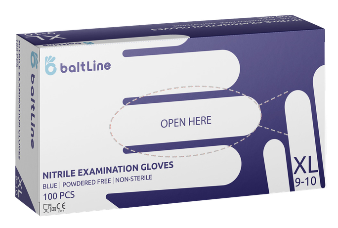 BALTLINE Izmērs XL, nitrila cimdi, 100 gab. - 1