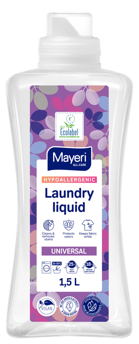 MAYERI Hipoalerģisks Universal šķidrais veļas mazgāšanas līdzeklis, 1500 ml - 1
