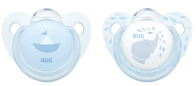 NUK Blue 0-6 mēn. Silikona māneklītis, 2 gab. - 1