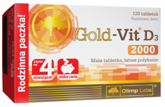 OLIMP LABS Gold - Vit D3 2000 tabletės, 120 vnt. - 1