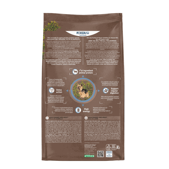 FORZA10 Maintenance Mini Adult Ar Jēru, Suņiem sausā barība, 2 kg - 2