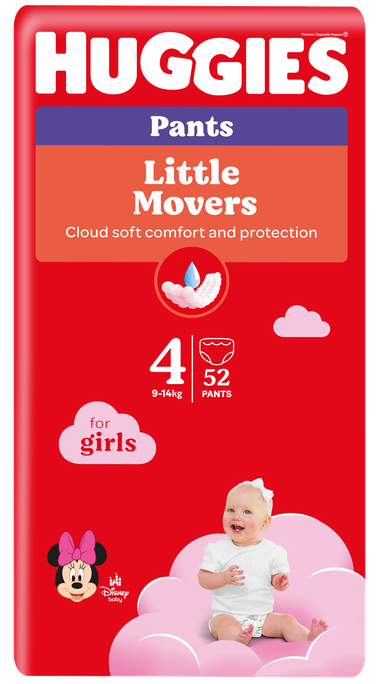 HUGGIES Pants Mega Pack 4 pull-up for girls, 9-14kg biksītes, 52 gab. - 1