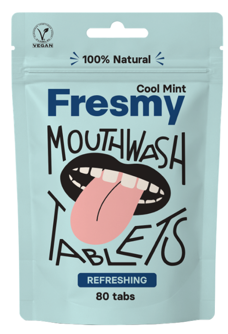 FRESMY Mouthwash Cool Mint zobu pastas tabletes, 80 gab. - 1
