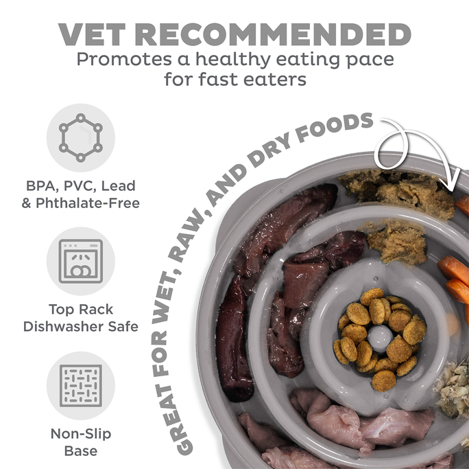 OUTWARD HOUND Fun Feeder Drop, Pelēka, M, Lēnēšanas bļoda, 1 gab. - 2