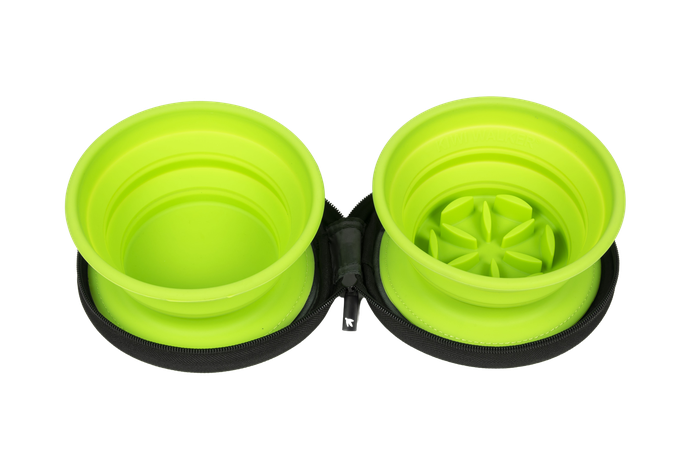 KIWI WALKER Double Slowfeeder, Zaļa, Ceļojumu bļoda, 1 gab. - 1