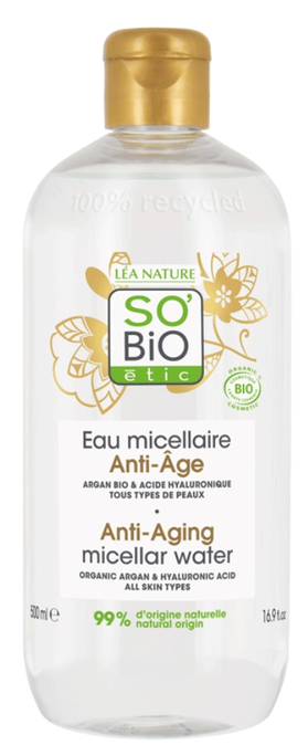 SO BIO ETIC Argāna Pretnovecošanās micelārais ūdens, 500 ml - 1