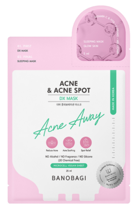 BANOBAGI Derma Expert 2 Step Acne Away lakštinė veido kaukė, 1 vnt. - 1