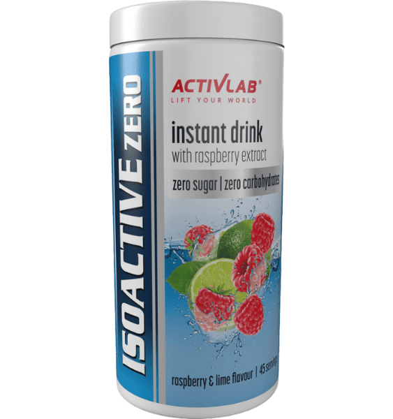 ACTIVLAB Iso Active Zero Raspberry-lime, aviečių laimo skonio milteliai, 225 g - 1