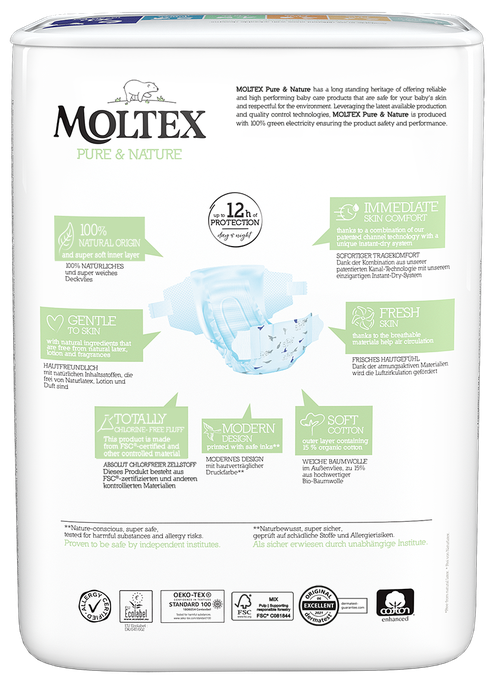 MOLTEX Eco Pure & Nature 6 XL (13-18 kg) autiņbiksītes, 21 gab. - 2