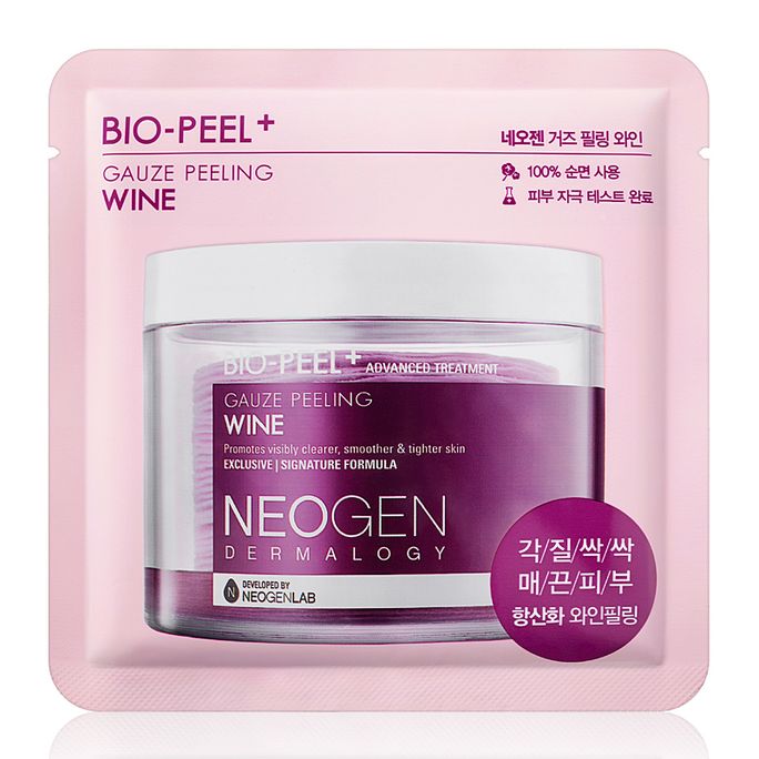 NEOGEN Dermalogy Bio-Peel Gauze Peeling - Wine pīlinga spilventiņi, 8 gab. - 2