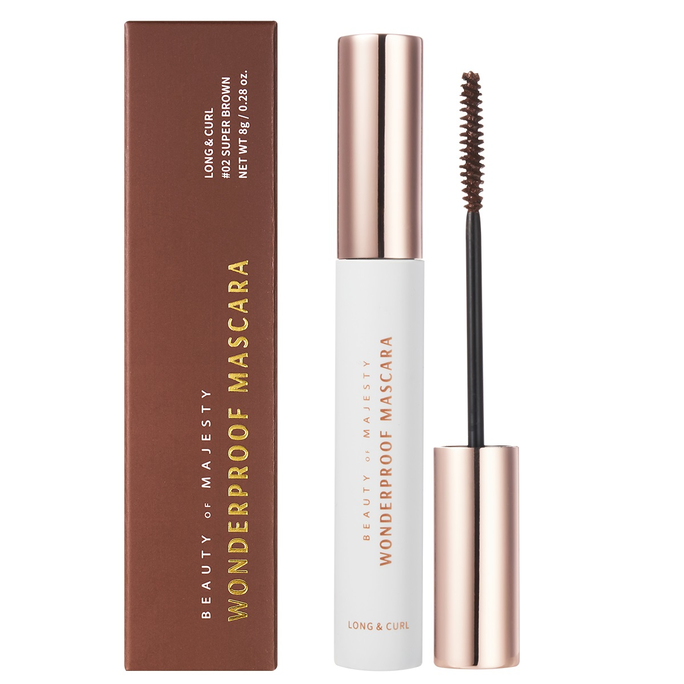BOM Wonderproof Long & Curl 02 Super Brown skropstu tuša, 8 g - 2