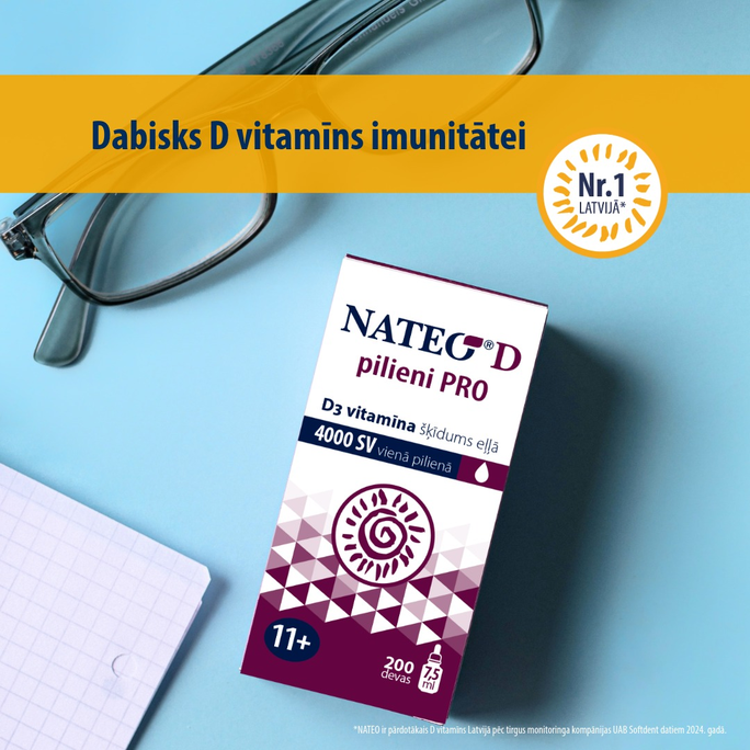 NATEO D Pro 4000 IU pilieni, 7.5 ml - 3