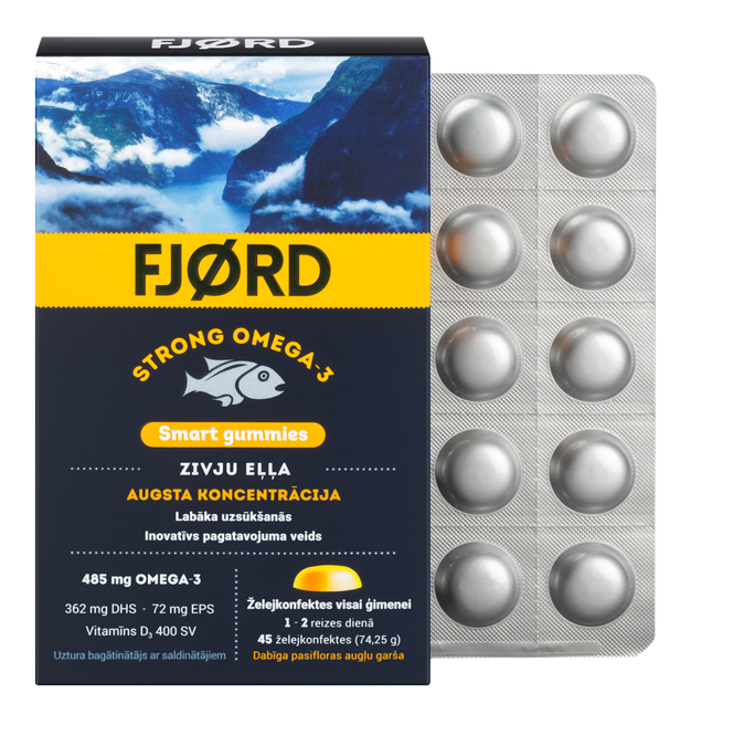 FJORD Omega-3 Smart košļājamās pastilas, 45 gab. - 2