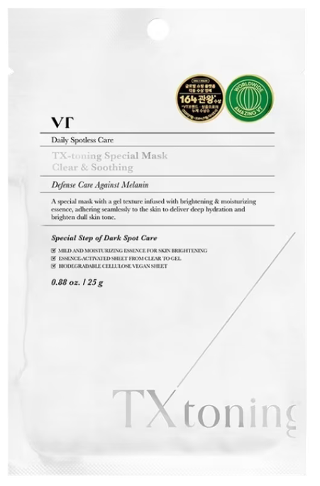 VT COSMETICS TX-Toning auduma sejas maska, 1 gab. - 1