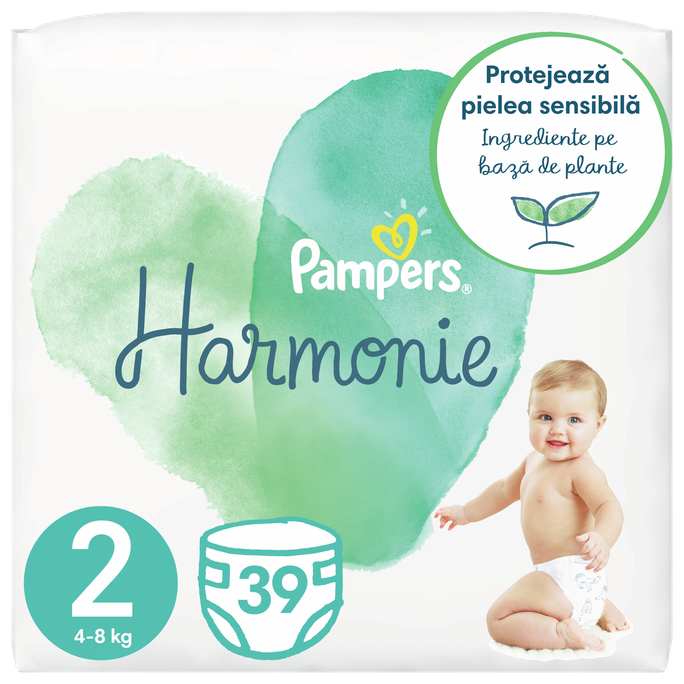 PAMPERS Harmonie 2 (4-8 kg) autiņbiksītes, 39 gab. - 1