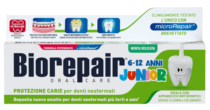 BIOREPAIR Junior (Mint, 6-12 gadi) zobu pasta, 75 ml - 1