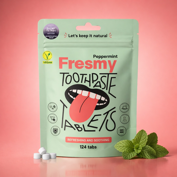 FRESMY Peppermint zobu pastas tabletes, 124 gab. - 2