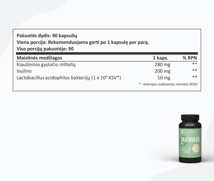 SAPIENS Fiber PRO kapsulės, 90 vnt. - 2