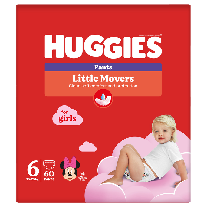 HUGGIES Pants S6 pull-up for girls, 15-25kg, box biksītes, 60 gab. - 1