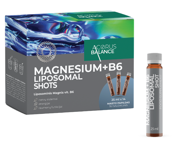ACORUS BALANCE Magnesium + B6 Liposomal Shots 25ml ampulas, 14 gab. - 1