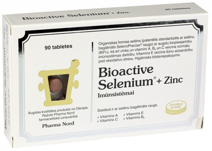 PHARMA NORD Selenium + Zinc tabletes, 90 gab. - 1