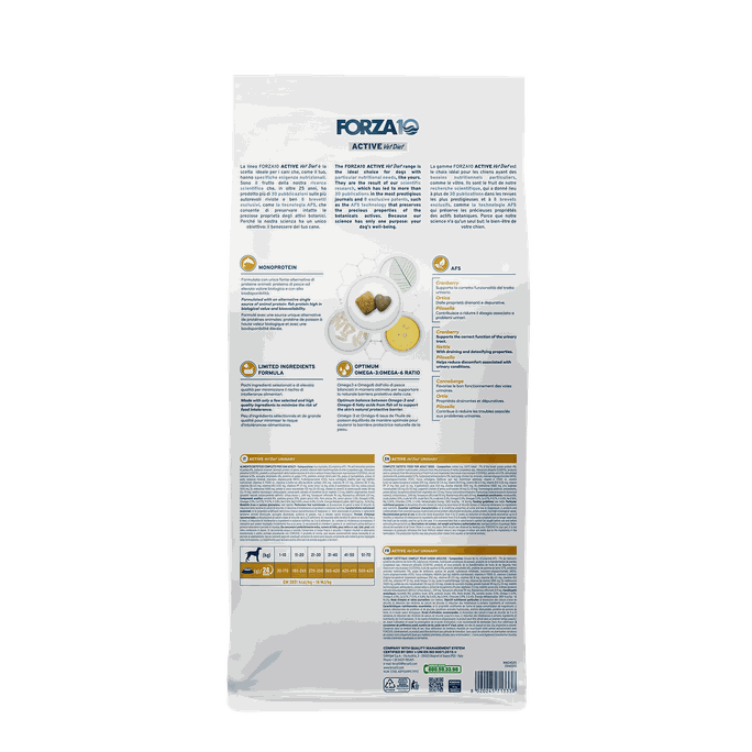 FORZA10 Active VetDiet Urinary sausā barība, 10 kg - 2