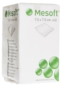 MESOFT 7.5x7.5 cm četrslāņu nesterilās salvetes, 100 gab. - 1