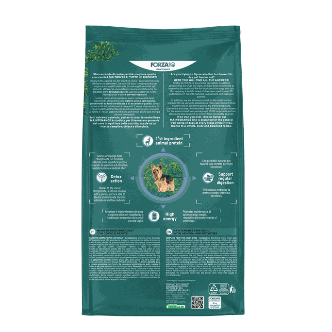 FORZA10 Maintenance Mini Adult Ar Briedi Un Kartupeļiem, Suņiem sausā barība, 2 kg - 2