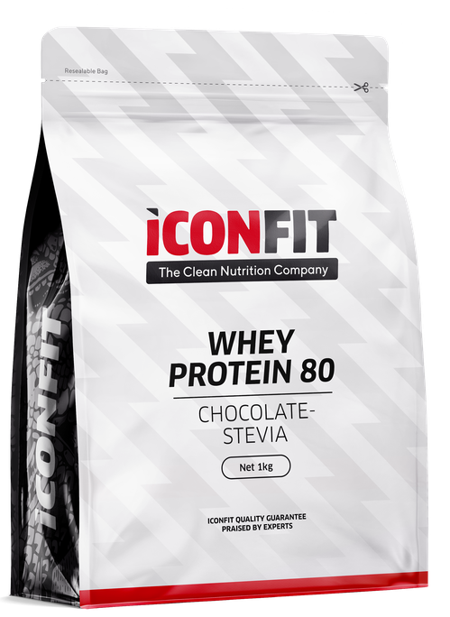 ICONFIT Whey Protein 80 - Chocolate-Stevia pulveris, 1000 g - 1