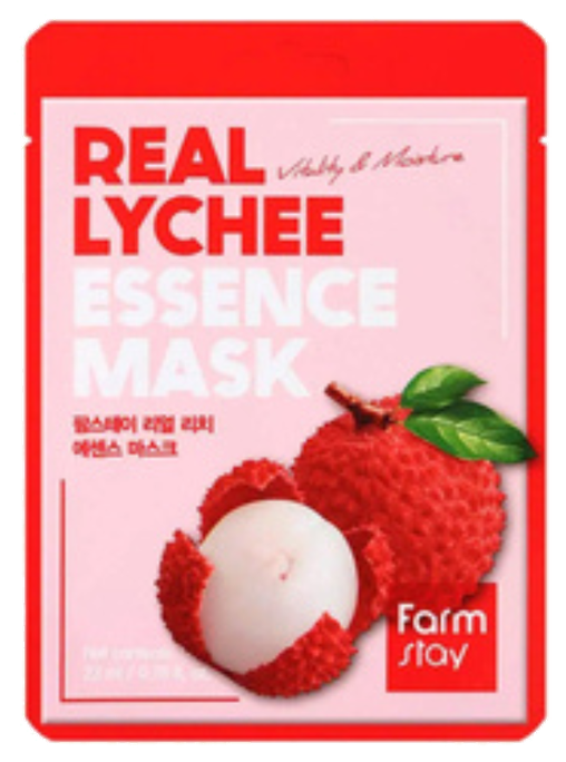 FARMSTAY Real Lychee auduma sejas maska, 1 gab. - 1