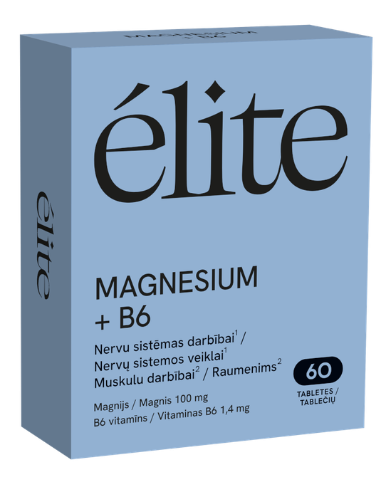 ELITE Magnesium+ B6 tabletes, 60 gab. - 1