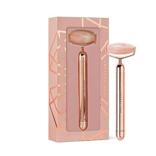 CRYSTALLOVE Vibrating Rose Quartz Roller masāžas rullītis, 1 gab. - 2