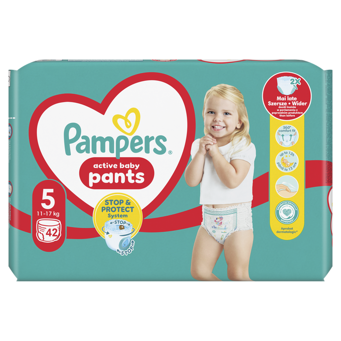 PAMPERS Maxi Pack 5 (11-17 kg) autiņbiksītes, 42 gab. - 1