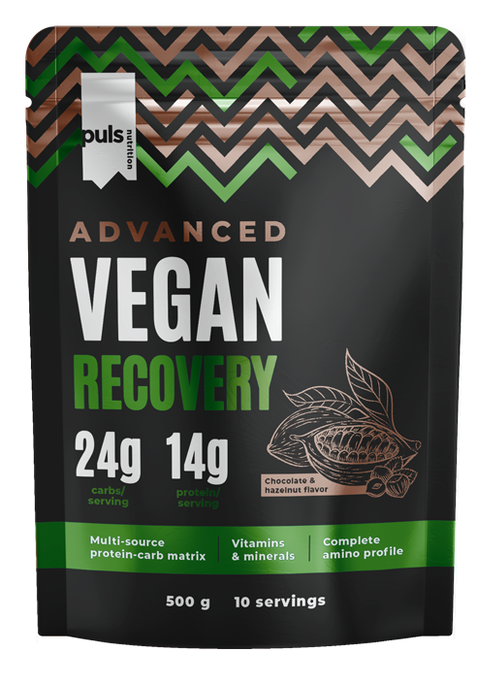 PULS NUTRITION Advanced Vegan Recovery Chocolate & Hazelnut pulveris, - 1