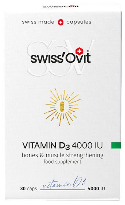 SWISS OVIT Vitaminas D3 4000 IU minkštos gelio kapsulės, 30 vnt. - 1