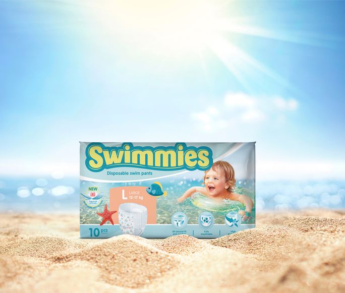 MOLTEX Swimmies L (12-17 kg) peldēšanas autiņbiksītes, 10 gab. - 3