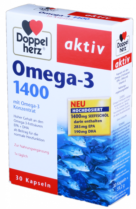DOPPELHERZ Activ Omega-3 1400 mg tabletes, 30 gab. - 1