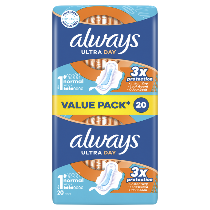 ALWAYS Ultra Normal Plus, S1 higiēniskās paketes, 20 gab. - 1