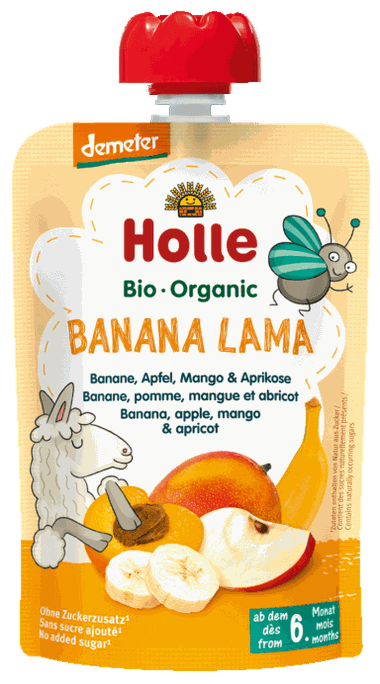 HOLLE Banānu, ābolu un mango biezenis, 100 g - 1