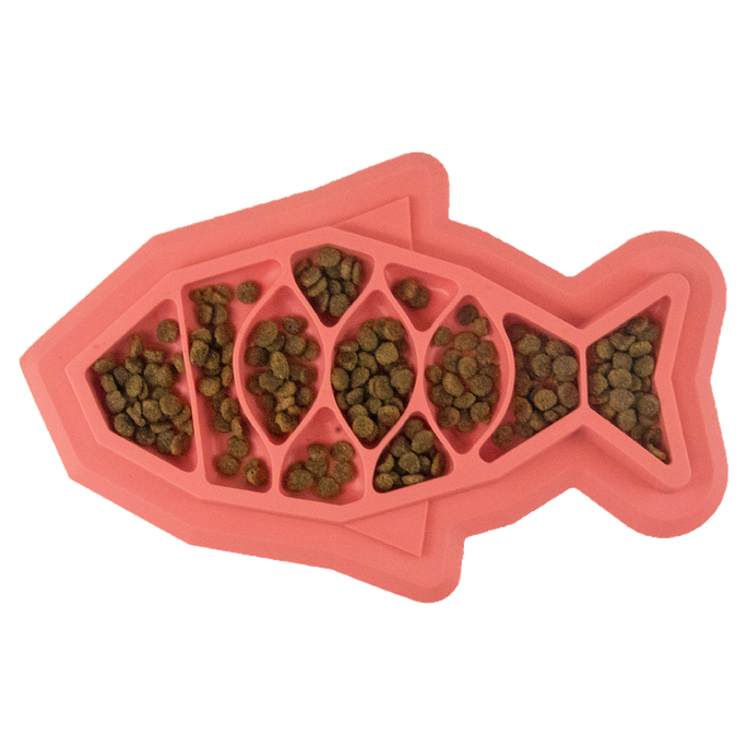 CATSTAGES Fishie Fun Feed Mat, Rozā bļoda, 1 gab. - 1