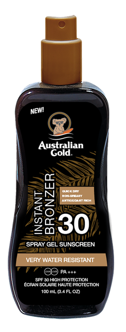 AUSTRALIAN GOLD SPF30 Spray Gel With Bronzer saules aizsargsprejs, 100 ml - 1
