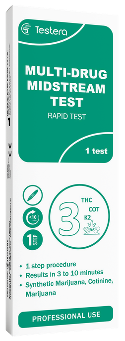 TESTERA Multi-Drug (3 vielas) tests, 1 gab. - 1
