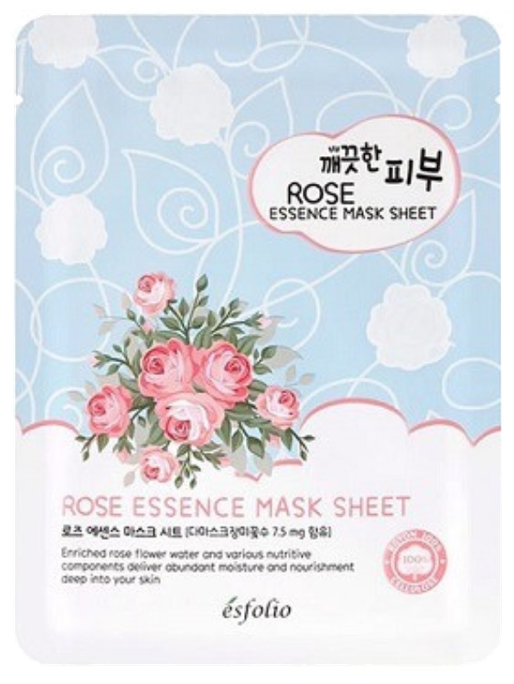 ESFOLIO Pure Skin Rose Essence auduma sejas maska, 1 gab. - 1
