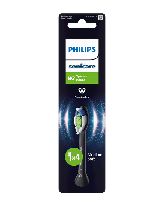 PHILIPS Sonicare Optimal White (melni) elektriskās zobu birstes uzgaļi, 4 gab. - 1
