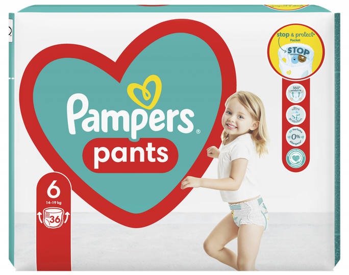 PAMPERS Maxi Pack 6 (14-19 kg) autiņbiksītes, 36 gab. - 1