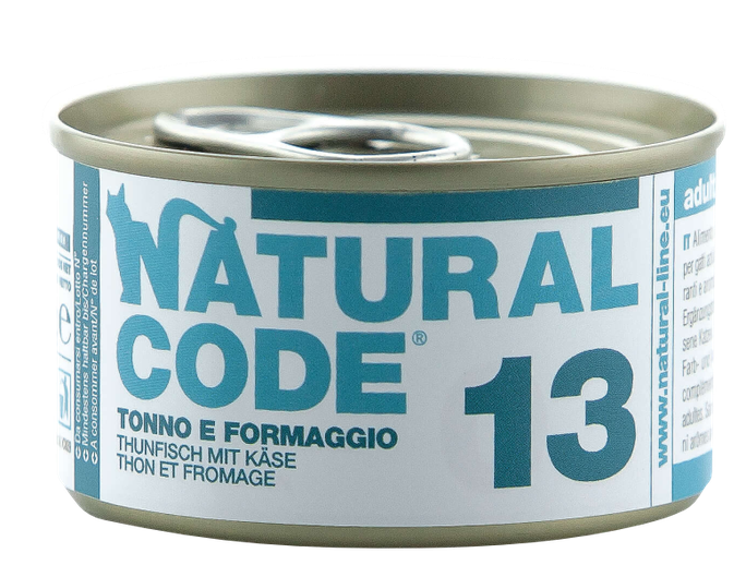 NATURAL CODE 13 Tuncis Un Siers konservi kaķiem, 85 g - 1